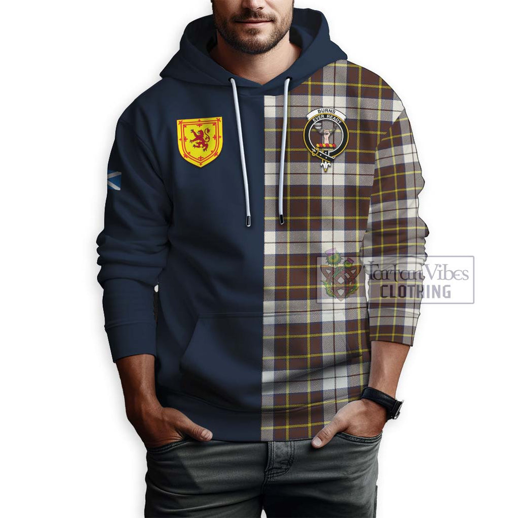 Tartan Vibes Clothing Burns Battalion Weathered Tartan Hoodie with Scottish Lion Royal Arm Half Style