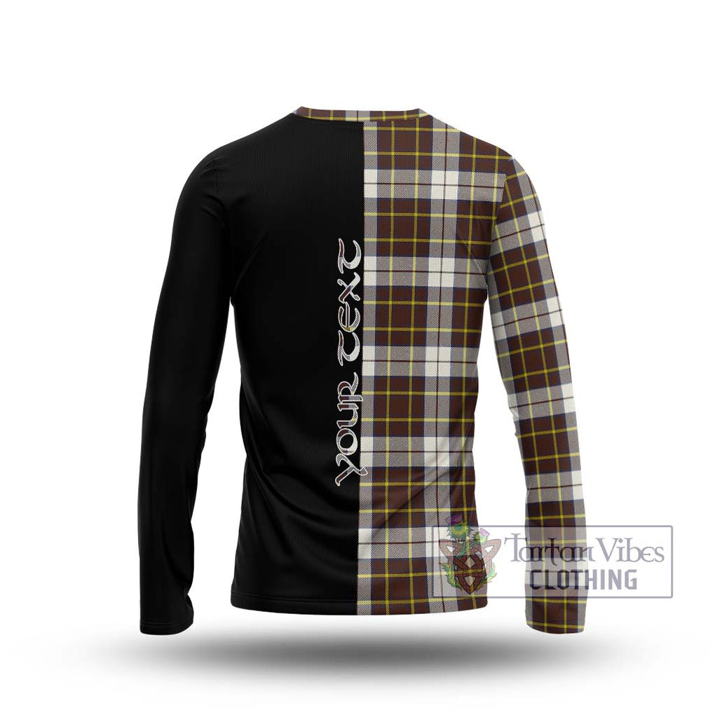 Burns Battalion Weathered Tartan Long Sleeve T-Shirt with Family Crest and Half Of Me Style - Tartanvibesclothing Shop