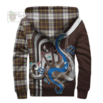 Burns Battalion Weathered Tartan Sherpa Hoodie with Epic Bagpipe Style