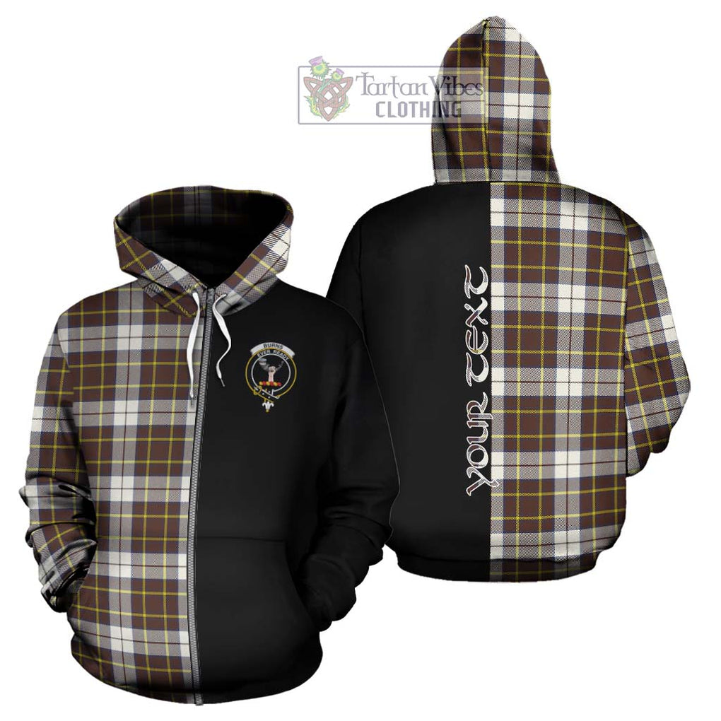 Burns Battalion Weathered Tartan Hoodie with Family Crest and Half Of Me Style - Tartanvibesclothing Shop