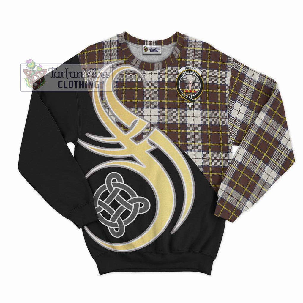 Burns Battalion Weathered Tartan Sweatshirt with Family Crest and Celtic Symbol Style - Tartan Vibes Clothing