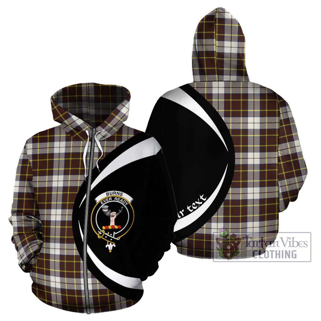 Tartan Vibes Clothing Burns Battalion Weathered Tartan Hoodie with Family Crest Circle Style