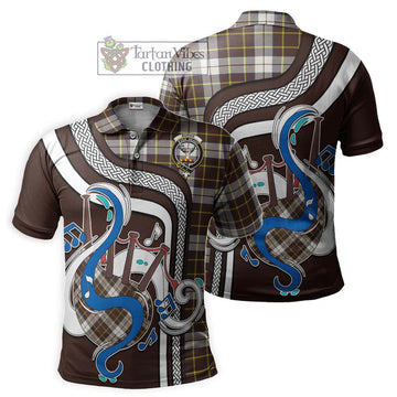 Burns Battalion Weathered Tartan Polo Shirt with Epic Bagpipe Style