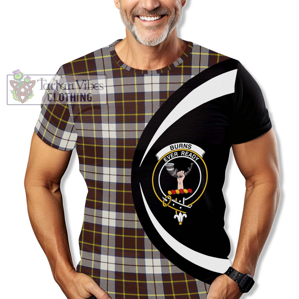 Tartan Vibes Clothing Burns Battalion Weathered Tartan T-Shirt with Family Crest Circle Style