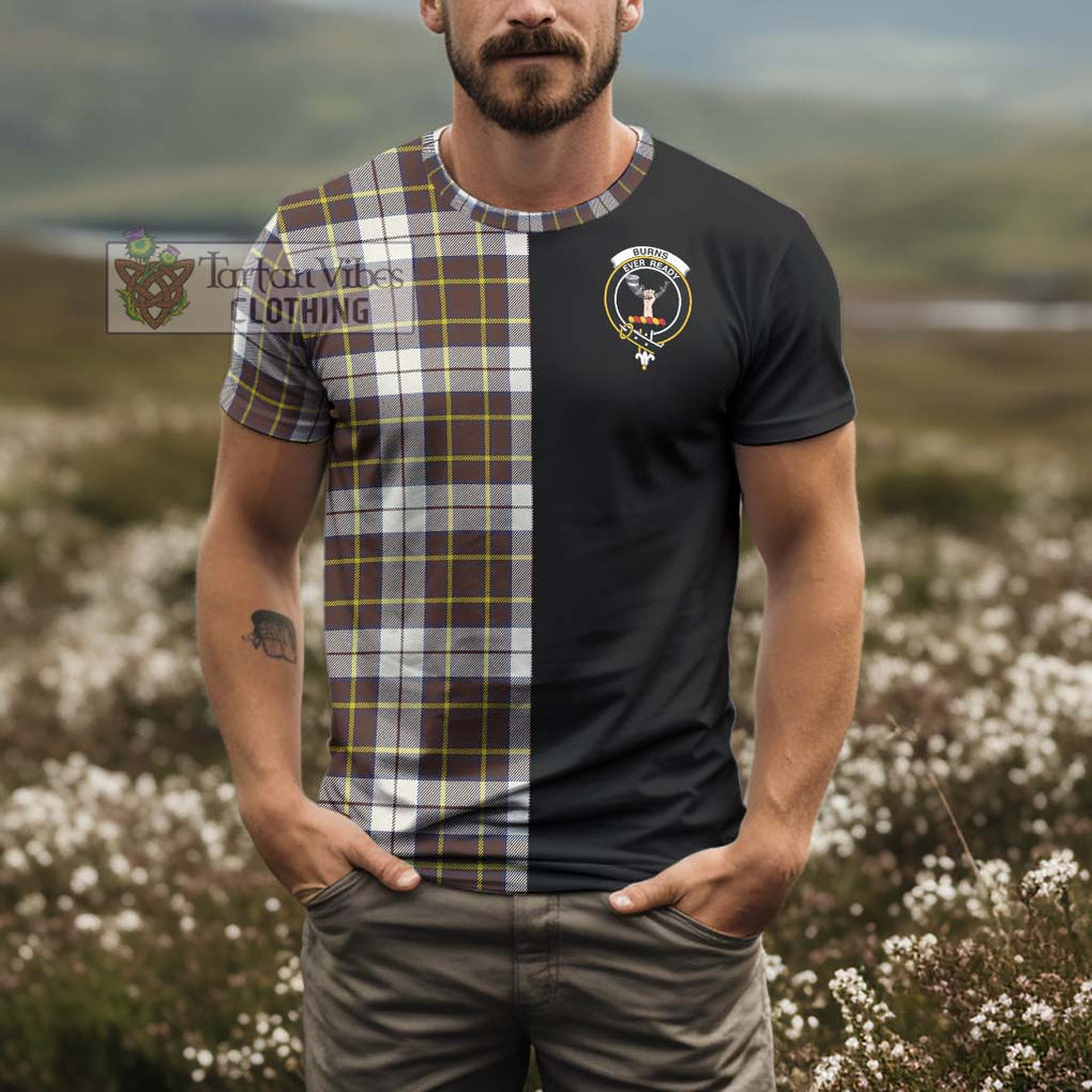 Burns Battalion Weathered Tartan T-Shirt with Family Crest and Half Of Me Style - Tartanvibesclothing Shop