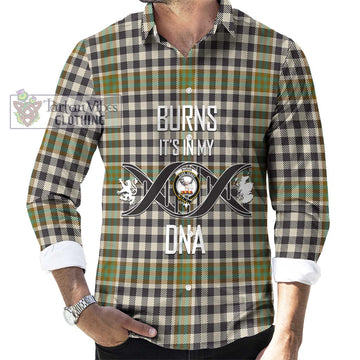 Burns Check Tartan Long Sleeve Button Shirt with Family Crest DNA In Me Style