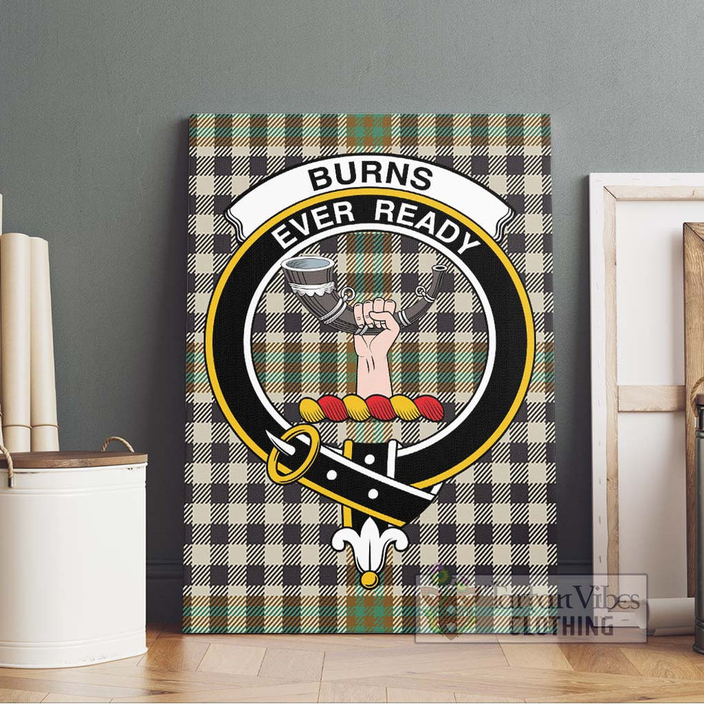 Burns Check Tartan Canvas Print Wall Art with Family Crest Without Frame - Tartan Vibes Clothing