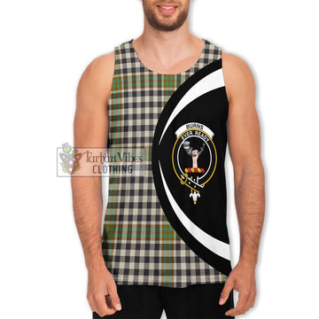 Burns Check Tartan Men's Tank Top with Family Crest Circle Style