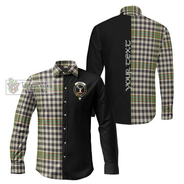 Burns Check Tartan Long Sleeve Button Shirt with Family Crest and Half Of Me Style