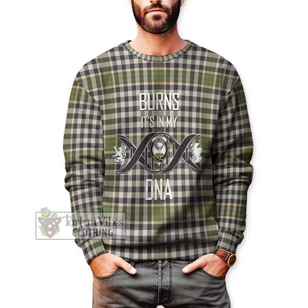 Burns Check Tartan Sweatshirt with Family Crest DNA In Me Style Unisex - Tartanvibesclothing Shop