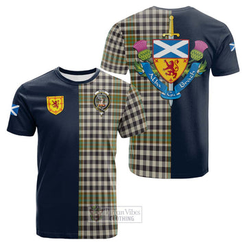 Burns Check Tartan Cotton T-shirt Alba with Scottish Lion Royal Arm Half Style