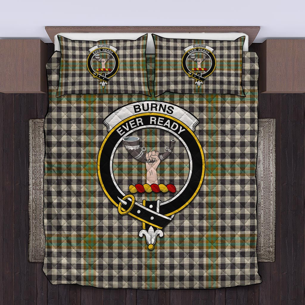 Burns Check Tartan Quilt Bed Set with Family Crest Twin - Tartanvibesclothing