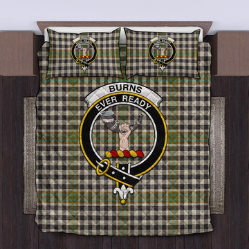 Burns Check Tartan Quilt Bed Set with Family Crest