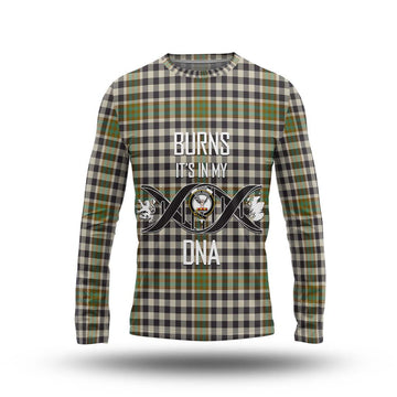 Burns Check Tartan Long Sleeve T-Shirt with Family Crest DNA In Me Style