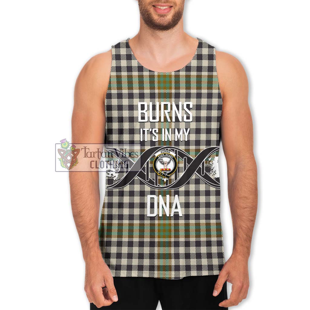 Tartan Vibes Clothing Burns Check Tartan Men's Tank Top with Family Crest DNA In Me Style