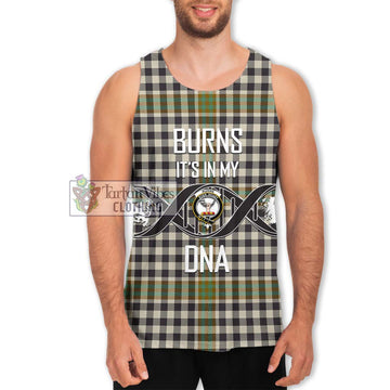 Burns Check Tartan Men's Tank Top with Family Crest DNA In Me Style