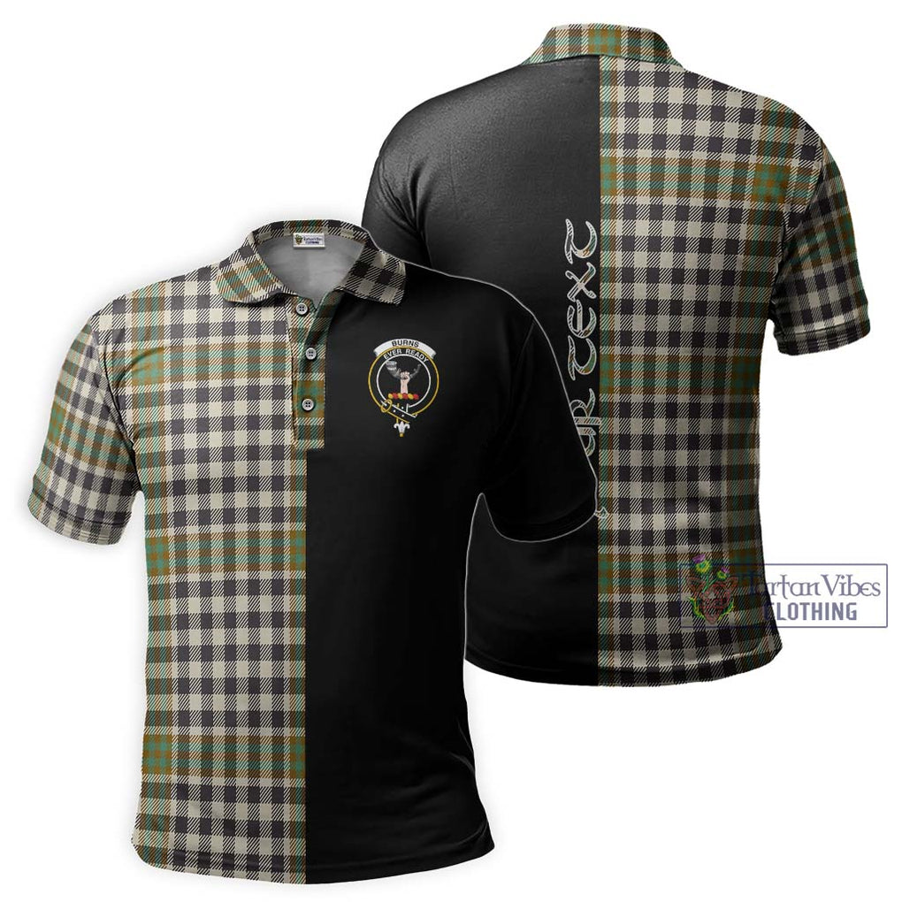 Burns Check Tartan Polo Shirt with Family Crest and Half Of Me Style Kid - Tartanvibesclothing Shop