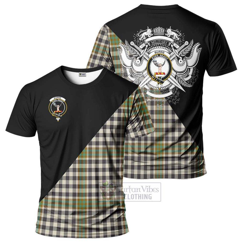 Burns Check Tartan T-Shirt with Family Crest and Military Logo Style Kid's Shirt - Tartanvibesclothing Shop