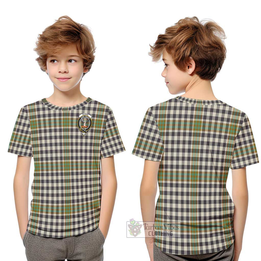 Burns Check Tartan Kid T-Shirt with Family Crest Youth XL Size14 - Tartanvibesclothing Shop