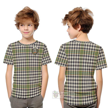 Burns Check Tartan Kid T-Shirt with Family Crest