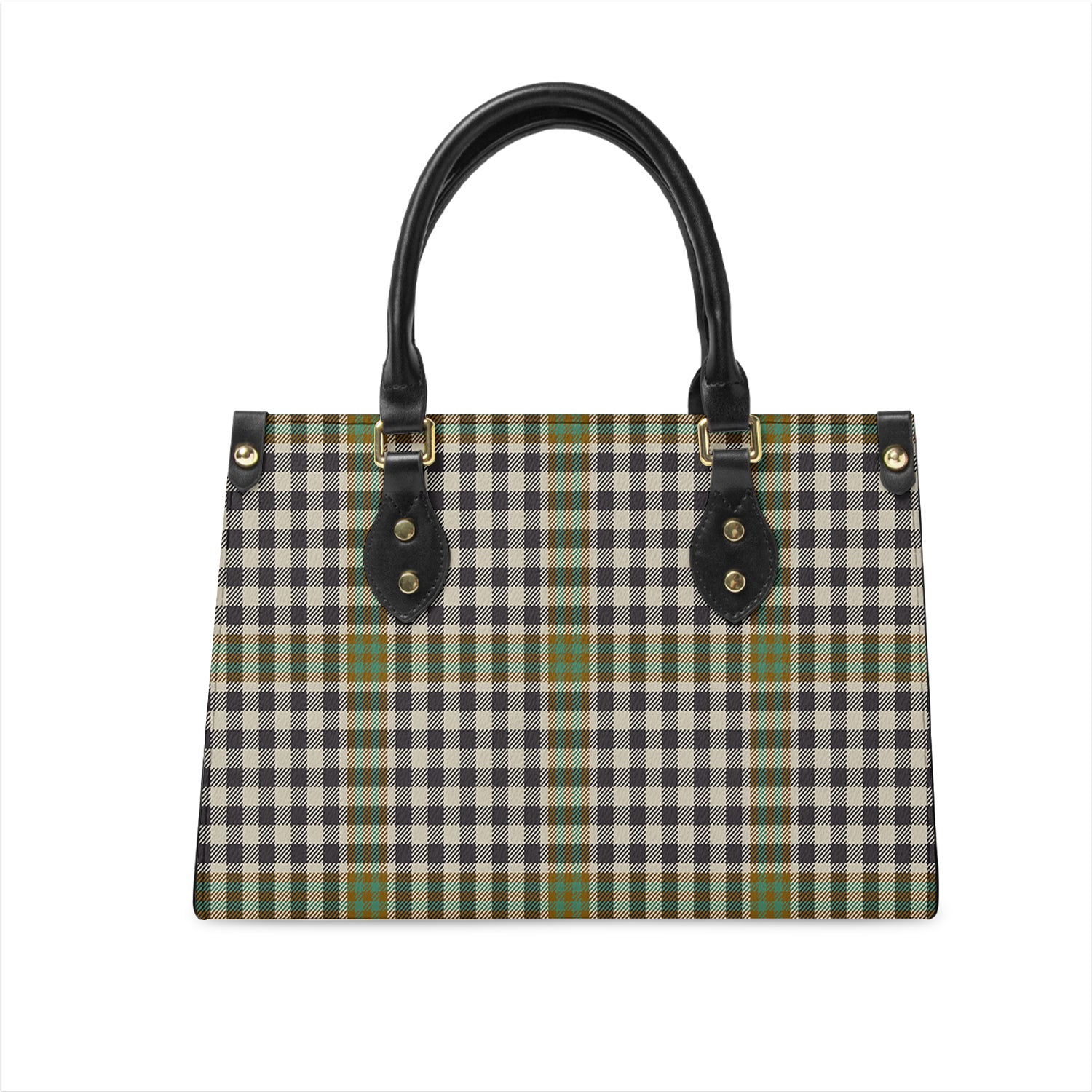 Burns Check Tartan Leather Bag One Size 29*11*20 cm