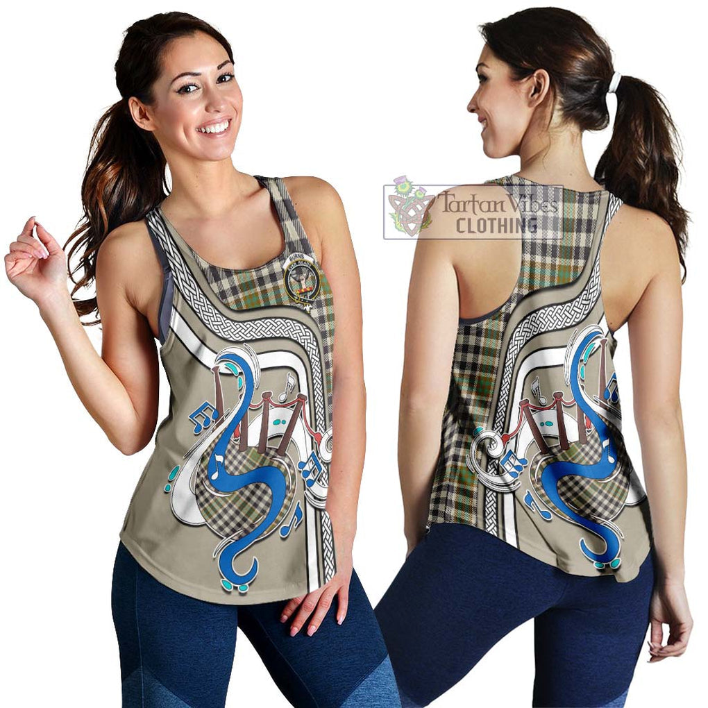 Burns Check Tartan Women's Racerback Tanks with Epic Bagpipe Style 4XL - Tartanvibesclothing Shop