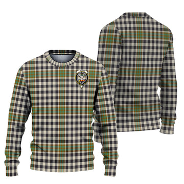 Burns Check Tartan Knitted Sweater with Family Crest