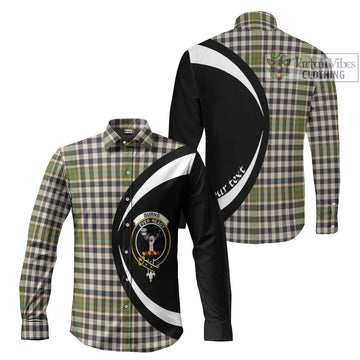 Burns Check Tartan Long Sleeve Button Up with Family Crest Circle Style