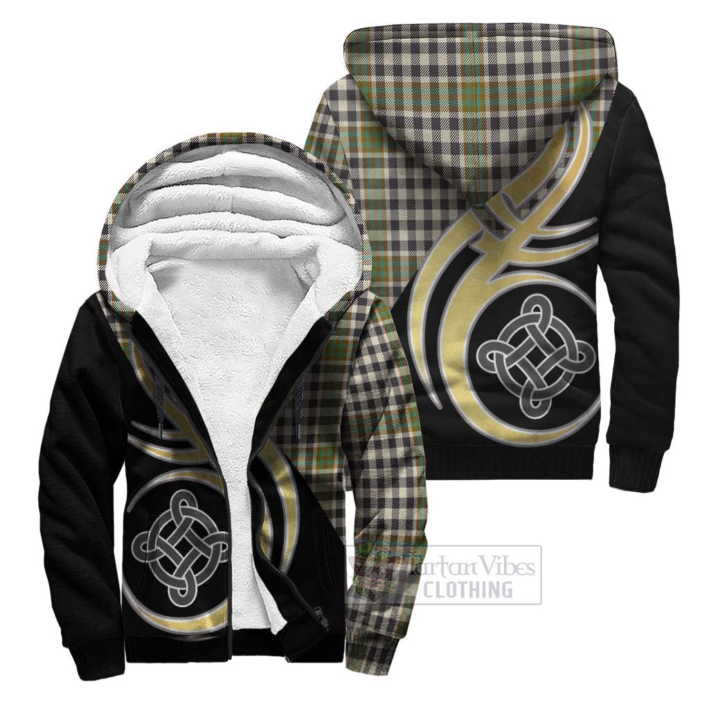 Burns Check Tartan Sherpa Hoodie with Family Crest and Celtic Symbol Style Unisex S - Tartan Vibes Clothing