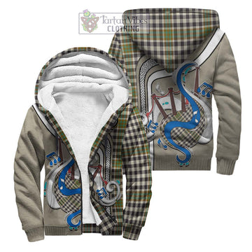 Burns Check Tartan Sherpa Hoodie with Epic Bagpipe Style