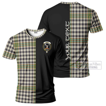 Burns Check Tartan T-Shirt with Family Crest and Half Of Me Style