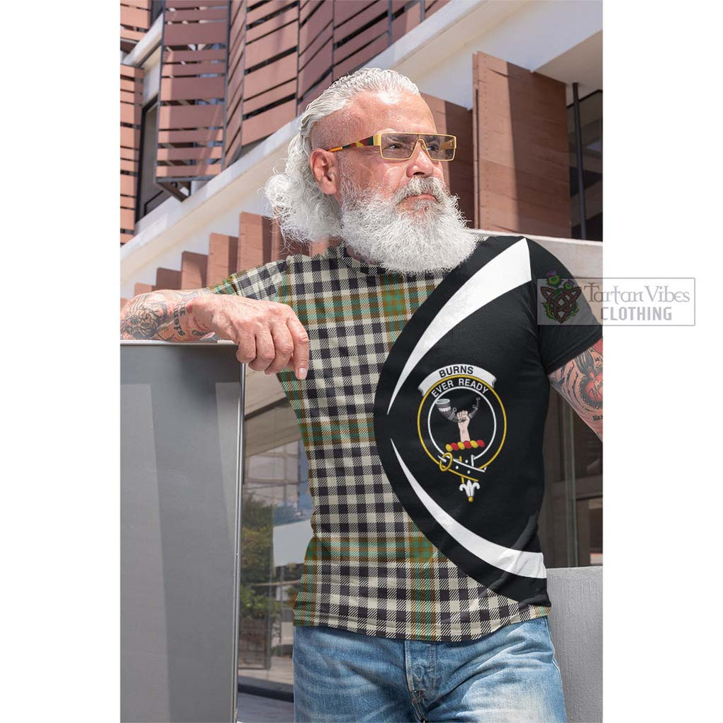 Tartan Vibes Clothing Burns Check Tartan Cotton T-shirt with Family Crest Circle Style