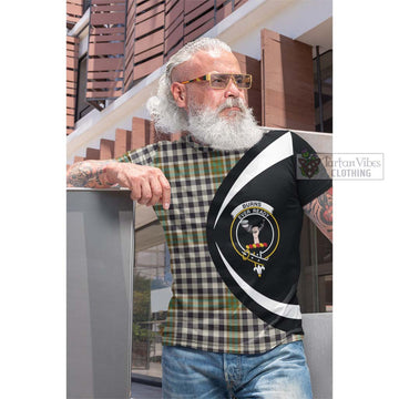 Burns Check Tartan Cotton T-shirt with Family Crest Circle Style