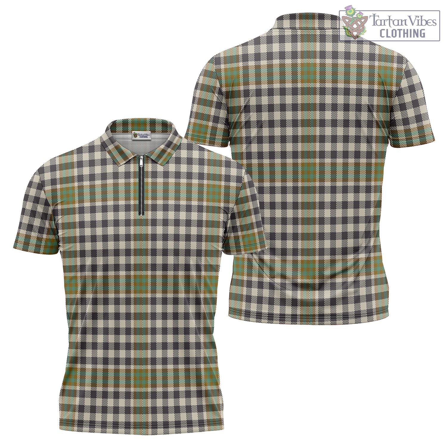 Tartan Vibes Clothing Burns Check Tartan Zipper Polo Shirt