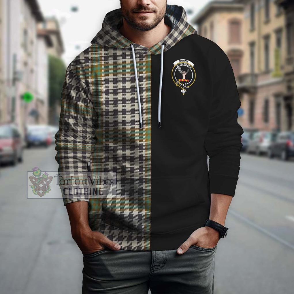 Burns Check Tartan Hoodie with Family Crest and Half Of Me Style Zip Hoodie - Tartanvibesclothing Shop