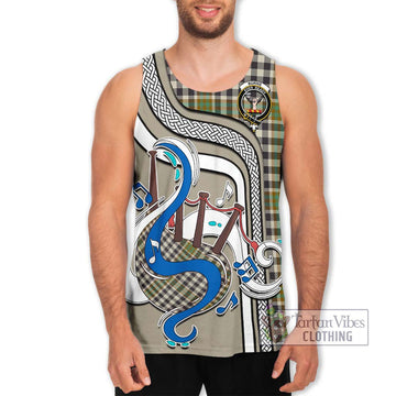 Burns Check Tartan Men's Tank Top with Epic Bagpipe Style