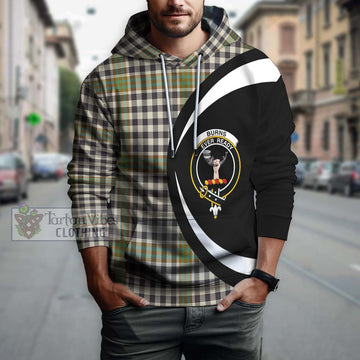 Burns Check Tartan Hoodie with Family Crest Circle Style