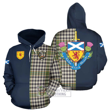 Burns Check Tartan Hoodie Alba with Scottish Lion Royal Arm Half Style