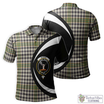 Burns Check Tartan Men's Polo Shirt with Family Crest Circle Style