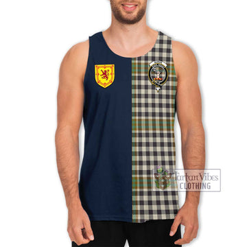 Burns Check Tartan Men's Tank Top Alba with Scottish Lion Royal Arm Half Style