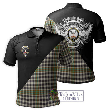 Burns Check Tartan Polo Shirt with Family Crest and Military Logo Style