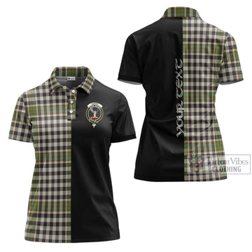 Burns Check Tartan Women's Polo Shirt with Family Crest and Half Of Me Style