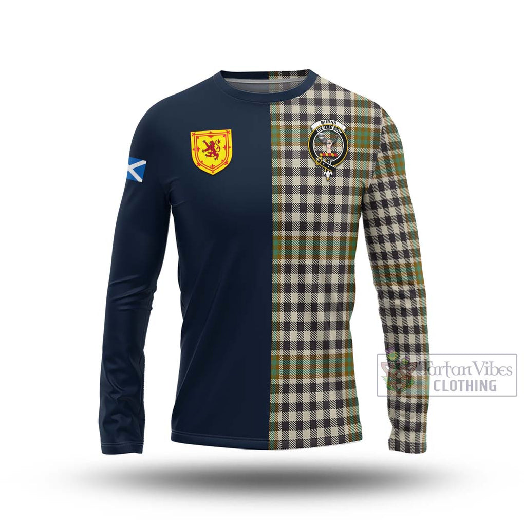 Tartan Vibes Clothing Burns Check Tartan Long Sleeve T-Shirt with Scottish Lion Royal Arm Half Style