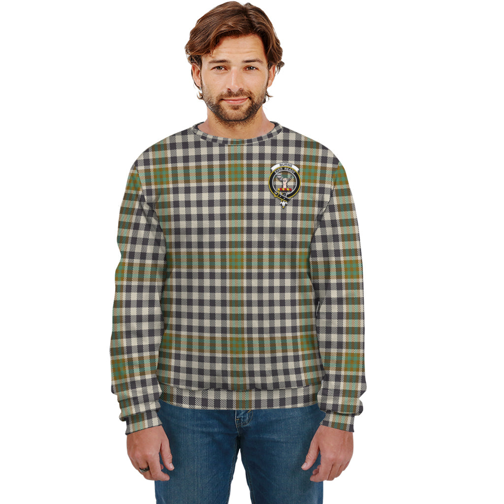 Burns Check Tartan Sweatshirt with Family Crest Unisex - Tartan Vibes Clothing