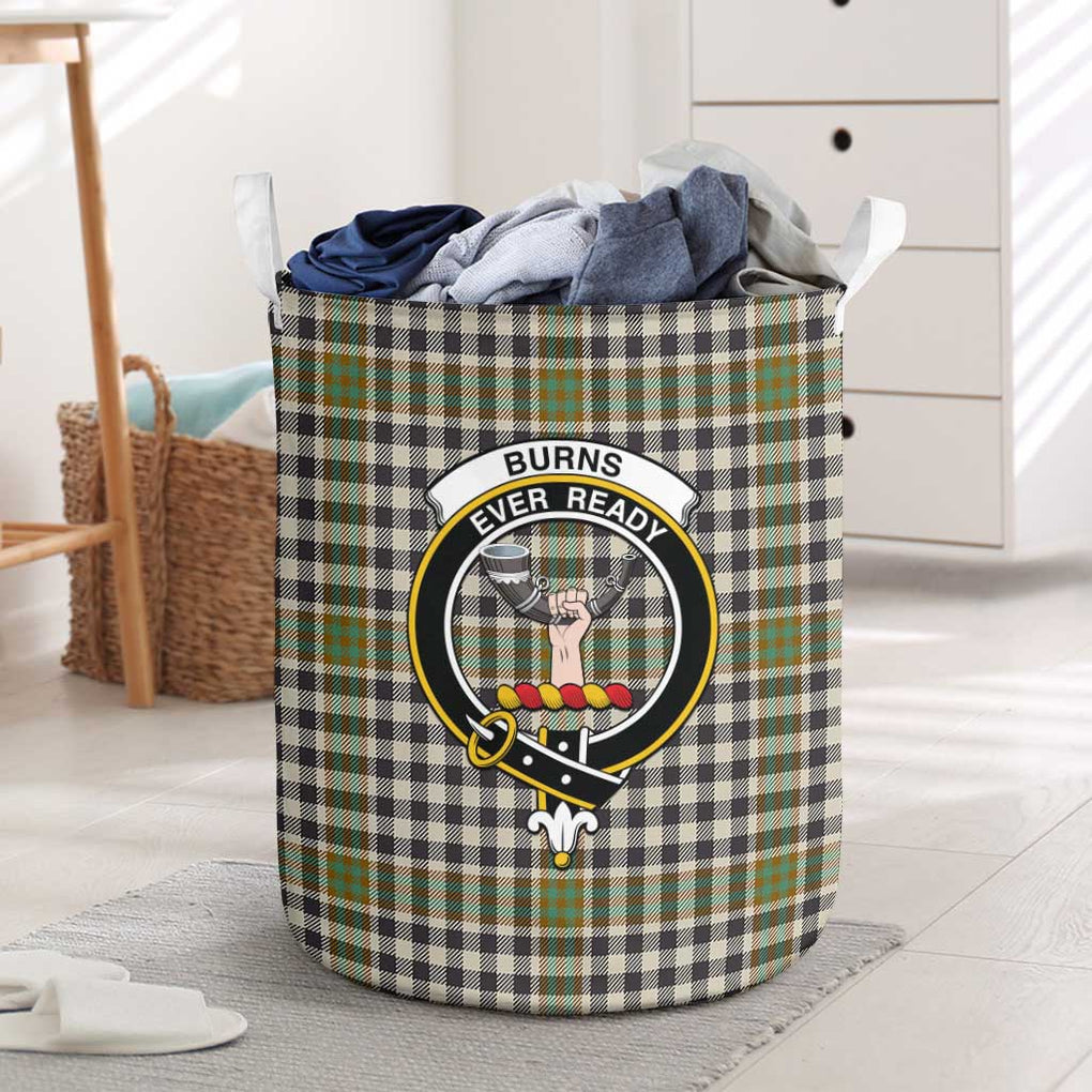 Burns Check Tartan Laundry Basket with Family Crest One Size - Tartanvibesclothing Shop