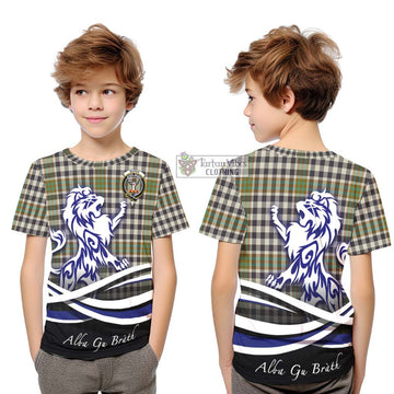 Burns Check Tartan Kid T-Shirt with Alba Gu Brath Regal Lion Emblem