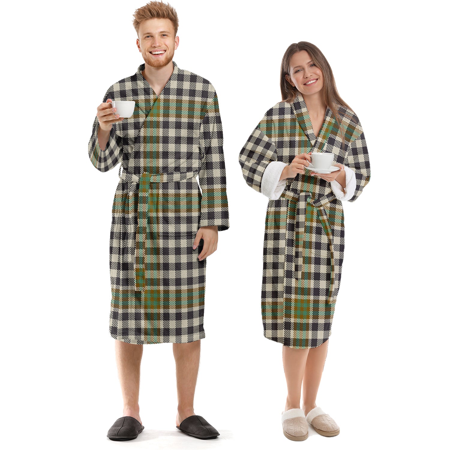 Burns Check Tartan Bathrobe Unisex S - Tartan Vibes Clothing