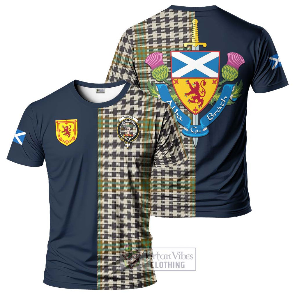 Tartan Vibes Clothing Burns Check Tartan T-Shirt Alba with Scottish Lion Royal Arm Half Style