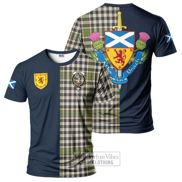 Burns Check Tartan T-Shirt Alba with Scottish Lion Royal Arm Half Style