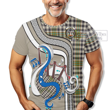 Burns Check Tartan T-Shirt with Epic Bagpipe Style